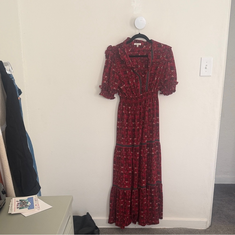 Max Studio Red Floral Maxi Dress